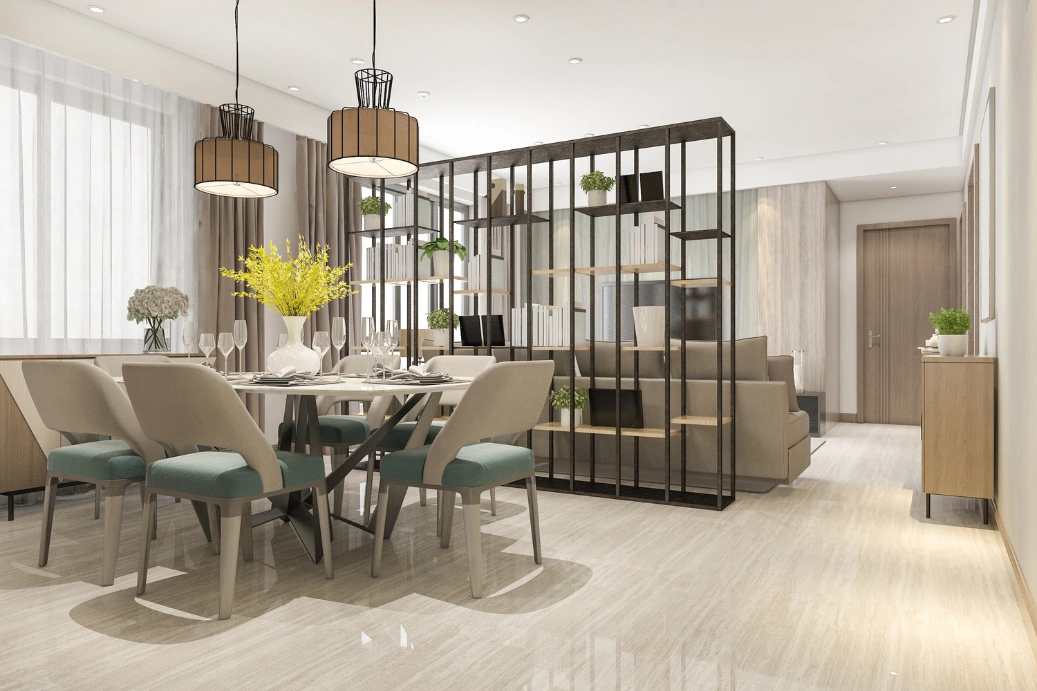 Modern apartment interior design in Nanakramguda living room