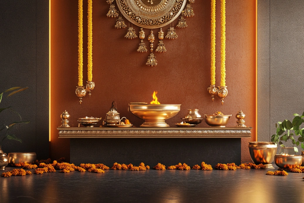Oaks Interio, Pooja Room & foyer design